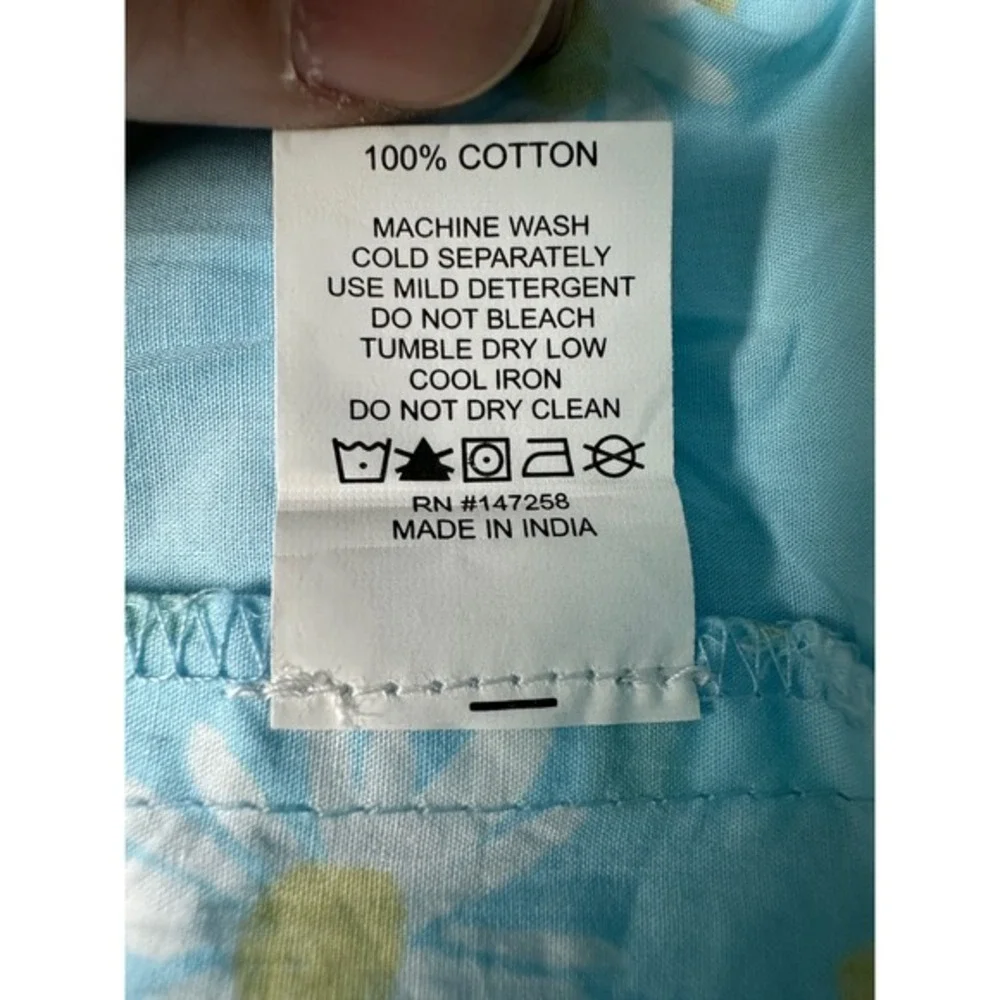 Simply Southern Daisy Print Tiered Mini Dress Blue Cotton Cottagecore Ruffle M - Picture 6 of 6